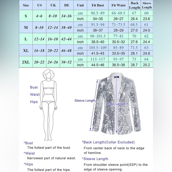 🤍 Sequin Open Front Blazer - Picture 11 of 12